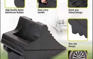 Solid Rubber Heavy Duty Trailer Chock Block Rubber Wheel Chocks Wedge Block for Camper