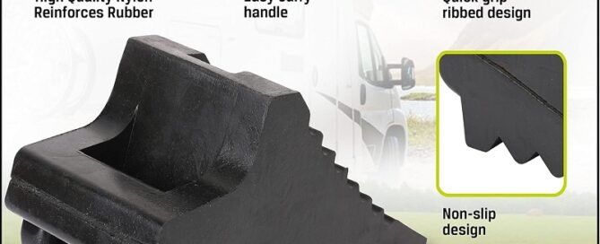 Solid Rubber Heavy Duty Trailer Chock Block Rubber Wheel Chocks Wedge Block for Camper