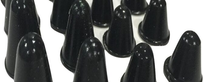 Black Conical Rubber Bumpers Tall Rubber Feet Spacers for Electronics Sticky Rubber Pads