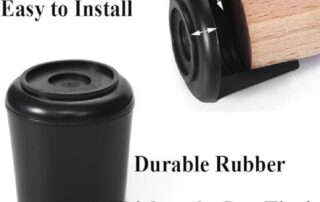 Chair Leg Tips Caps Non-Slip Rubber Leg Tips Furniture Chair Leg Floor Protectors Round Black