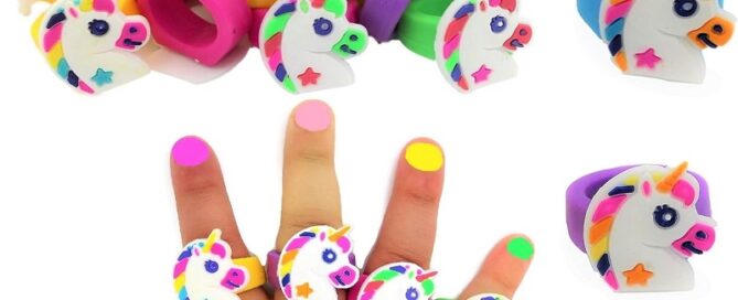 Cool Colorful cartoon Horse Rubber Rings for Girls Great for Party Favor Magical Rubber Ring