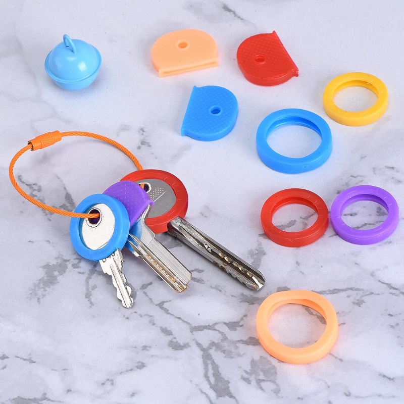 Key Caps Covers Rings Keys Identifiers Covers Coding Tags Marker Round Silicone Sleeve