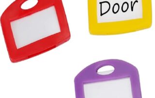 Silicone Key Cap Tags 1 Inch Key Covers Protectors with Blank Paper Labels and Clear Windows