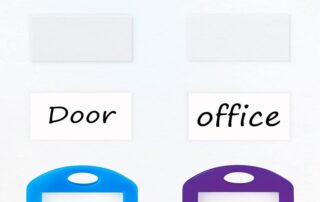 Silicone Key Cap Tags 1 Inch Key Covers Protectors with Blank Paper Labels and Clear Windows