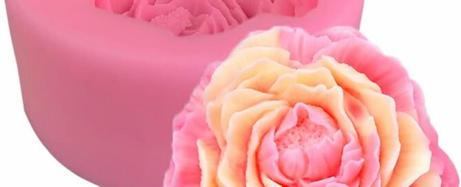 Silicone Latex Moulds 3D Peony Flower Wax Silicone Candle Mold for Handmade Soap