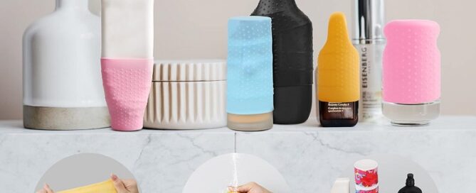 Silicone Travel Bottles Sleeves for Toiletries Silicone Toiletry Sleeves for leak-proofing
