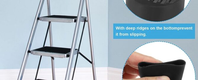 Step Ladder Foot Mat Herringbone Ladder Feet Cover Non-Slip Rubber Reducer for Ladder Protection