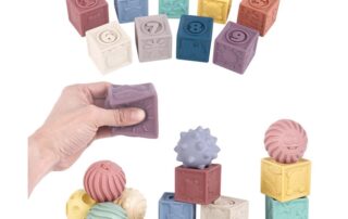 Baby Soft Building Blocks Building Silicone Brick Grip Toy 3D Silicone Cube Toys