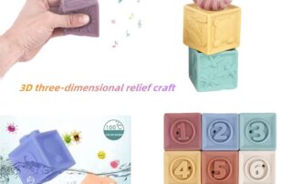 Baby Soft Building Blocks Building Silicone Brick Grip Toy 3D Silicone Cube Toys