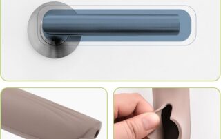 Door Handle Covers Matte Anti-Static Door Knob Covers Silicone Door Glove for Square Door Levers