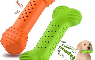 Durable Dog Bones Dog Chew Toys for Teething Natural Rubber Tough Puppy Teething Toys
