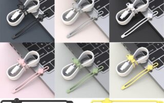 Silicone Cable Ties Cord Organizer Travel Rubber Reusable Twist Straps for Phone USB