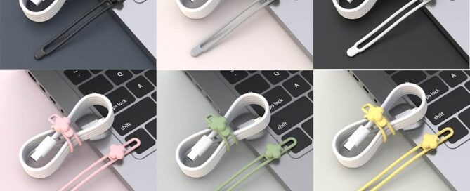 Silicone Cable Ties Cord Organizer Travel Rubber Reusable Twist Straps for Phone USB