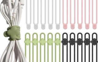 Silicone Cable Ties Cord Organizer Travel Rubber Reusable Twist Straps for Phone USB