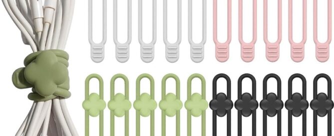 Silicone Cable Ties Cord Organizer Travel Rubber Reusable Twist Straps for Phone USB