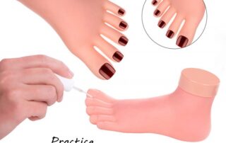 Practice Fake Foot Flexible Movable Soft Silicone Fake Foot Tool for Nails Training