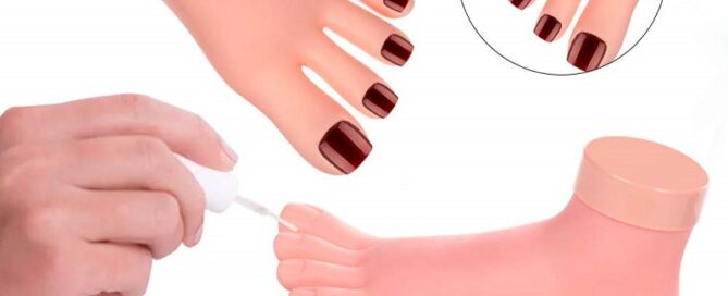 Practice Fake Foot Flexible Movable Soft Silicone Fake Foot Tool for Nails Training