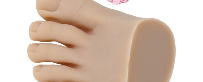 Practice Fake Foot Flexible Movable Soft Silicone Fake Foot Tool for Nails Training
