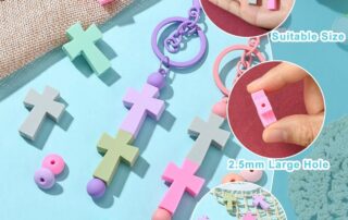 Door Rubber Beading Cross Silicone Focal Beads for Pens Soft Rubber Loose Silicone Beads for Keychain