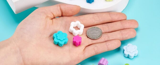 Flower Silicone Beads Colorful Floral Loose Rubber Beads Bracelet Lanyard DIY Necklace