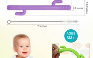 Hollow Teething Tubes Toys for Babies Silicone Baby Teether Toy Tubes Nursing Biting Chewing Straws