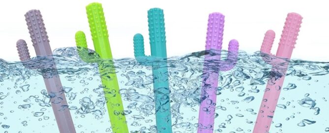 Hollow Teething Tubes Toys for Babies Silicone Baby Teether Toy Tubes Nursing Biting Chewing Straws