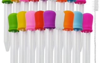 Liquid Droppers with a Clean Brush Silicone and Plastic Pipettes Transfer Eyedropper