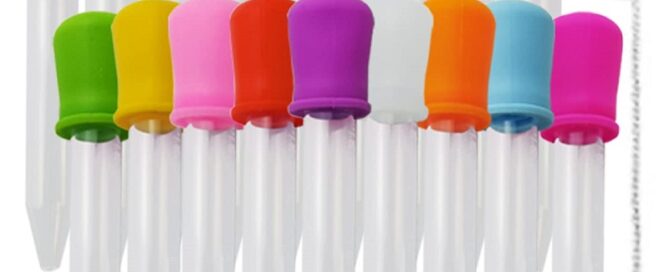 Liquid Droppers with a Clean Brush Silicone and Plastic Pipettes Transfer Eyedropper