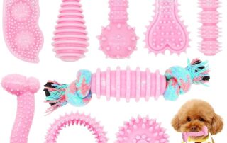 Shredded Rubber Puppy Chew Toys for Teething Cute Pink Small Dog Toys Puppy Teething Toys