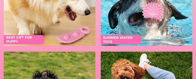 Shredded Rubber Puppy Chew Toys for Teething Cute Pink Small Dog Toys Puppy Teething Toys