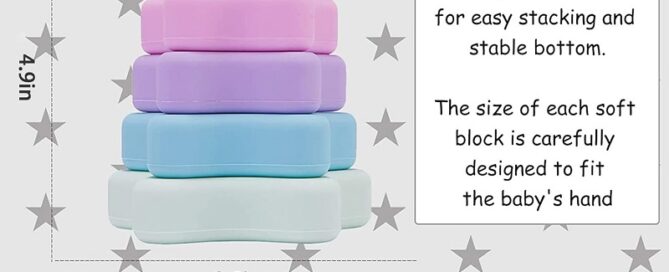 Silicone Baby Stacking Toys Silicone Stacking Rings Teething Toy Soft Building Blocks