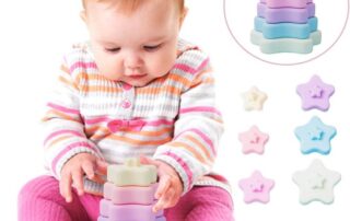 Silicone Baby Stacking Toys Silicone Stacking Rings Teething Toy Soft Building Blocks