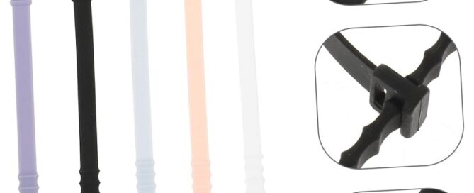 Silicone Reusable Cable Organizer Wire Zipper Cord Management Strap Silicone Glue Brush Zip Tie