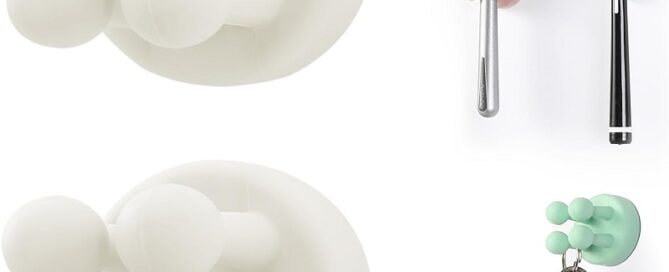 Silicone Toothbrush Holders Multi-Function Silicone Wall Mounted Hook Self Adhesive Wall Mounted