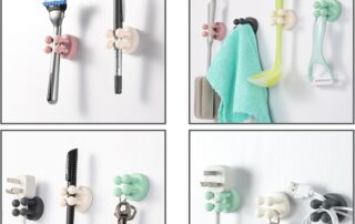 Silicone Toothbrush Holders Multi-Function Silicone Wall Mounted Hook Self Adhesive Wall Mounted