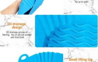 Square Silicone Air Fryer Liners 8 Inch Reusable Air Fryer Pot Mat Insertion Rubber Sheet