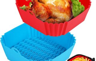 Square Silicone Air Fryer Liners 8 Inch Reusable Air Fryer Pot Mat Insertion Rubber Sheet