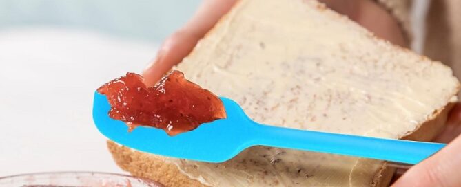 Long Handle Silicone Jar Scraper Jam Spreader Rubber Spatula Non-Stick Silicone Spreader Tool