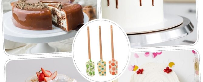 Silicone Spatula Set with Wooden Handle Non Stick Cake Decorating Butter Silicone Spreader Tool