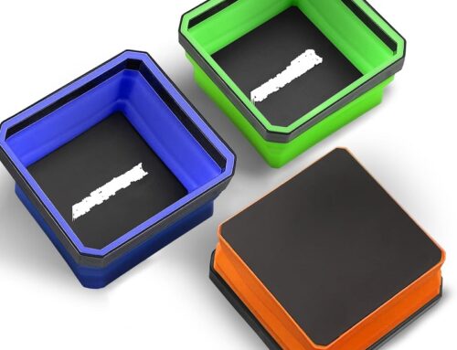 Collapsible Magnetic Tray Foldable Silicone Magnetic Trays for Bolts Screws Square Silicone Bowls