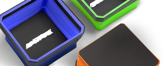 Collapsible Magnetic Tray Foldable Silicone Magnetic Trays for Bolts Screws Square Silicone Bowls