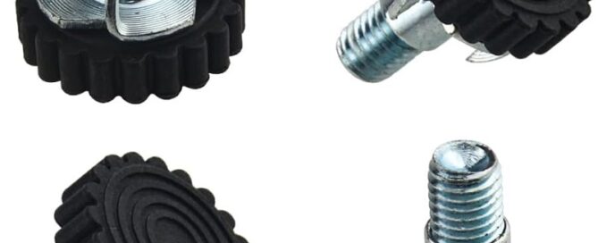 Furniture Leveling Feet with Nuts Screw-on Table Leg Levelers Silver 10mm Rubber Feet