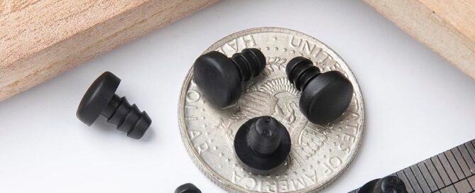 Glass Top Table Bumpers with Stem Black Rubber Patio Table Spacers Hole10mm Rubber Feet