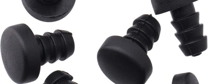 Glass Top Table Bumpers with Stem Black Rubber Patio Table Spacers Hole10mm Rubber Feet