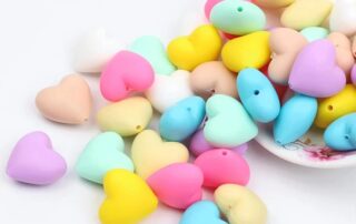 Heart Silicone Beads Mix Color Silicone Beads Colorful Shaped Beads for DIY Craft Lanyard Necklace