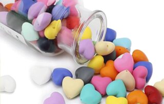 Heart Silicone Beads Mix Color Silicone Beads Colorful Shaped Beads for DIY Craft Lanyard Necklace