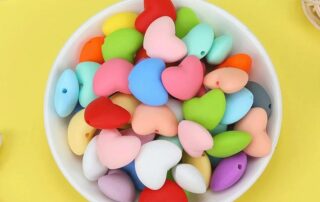 Heart Silicone Beads Mix Color Silicone Beads Colorful Shaped Beads for DIY Craft Lanyard Necklace