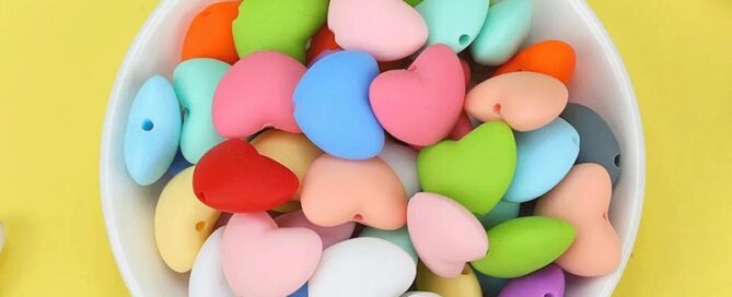 Heart Silicone Beads Mix Color Silicone Beads Colorful Shaped Beads for DIY Craft Lanyard Necklace
