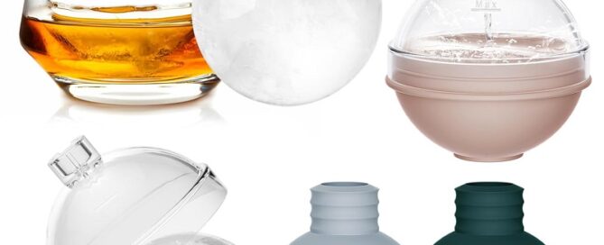 Large Ice Ball Molds for Whiskey Silicone Round Ice Maker for Freezer Reusable Ice Tray