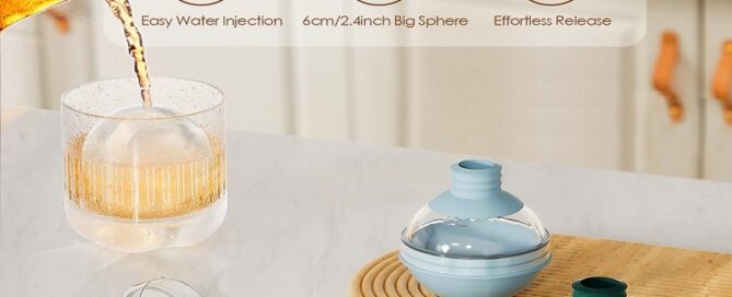 Large Ice Ball Molds for Whiskey Silicone Round Ice Maker for Freezer Reusable Ice Tray